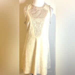 Altar'd State Cream Lace Midi Dress